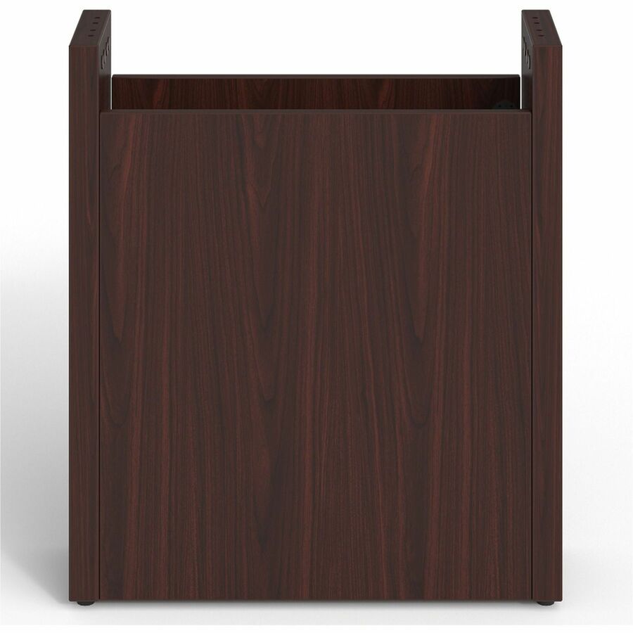 Lorell Prominence 2.0 Modular Table Base with Door - Mahogany Base - 28" Height x 24" Width x 8" Depth - Assembly Required - 1 Each