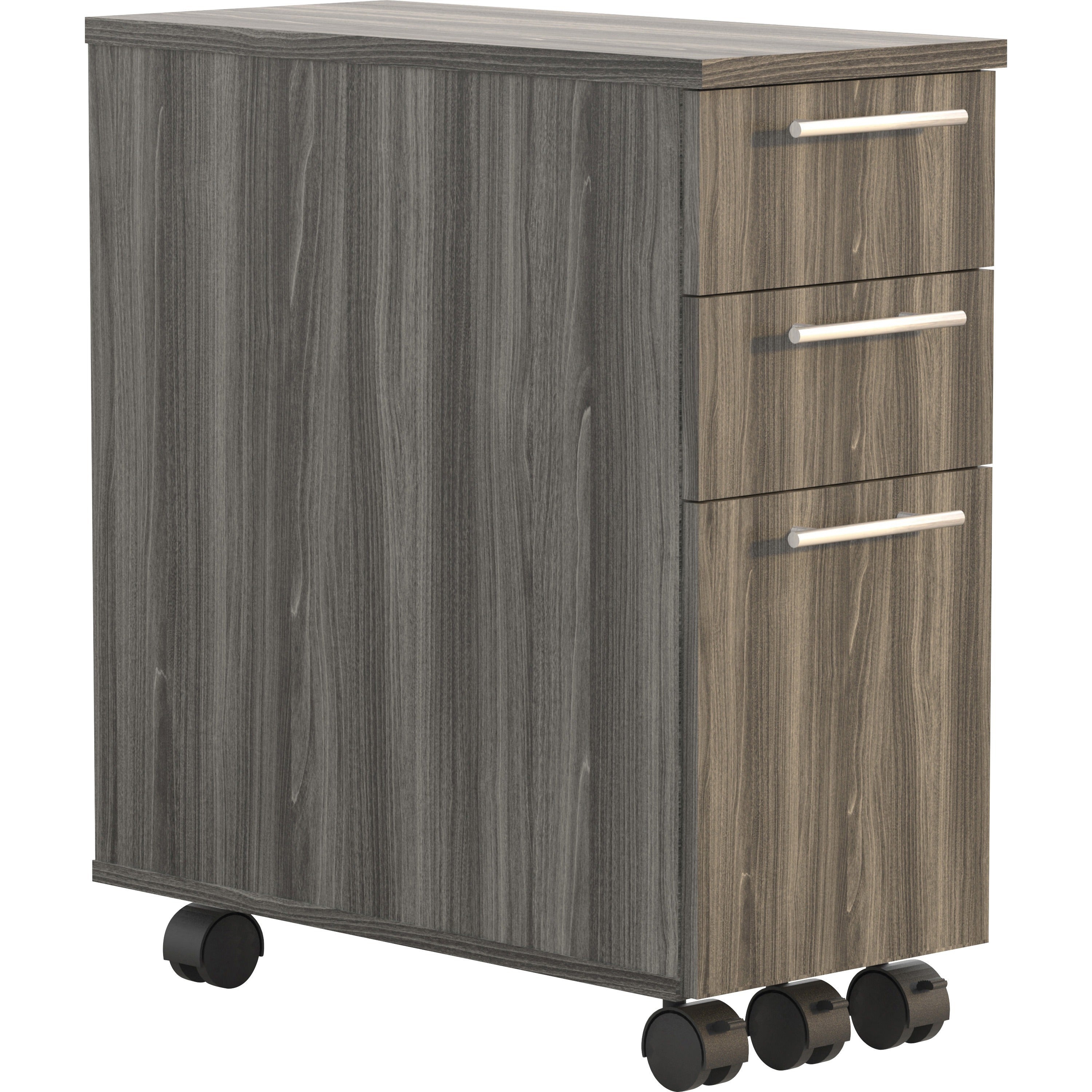 safco-medina-box-box-file-skinny-pedestal-23-x-108-x-245-2-x-drawers-for-box-file-letter-legal-20-lb-load-capacity-freestanding-adjustable-height-locking-casters-walnut-laminate-assembly-required_safabsplgs - 1