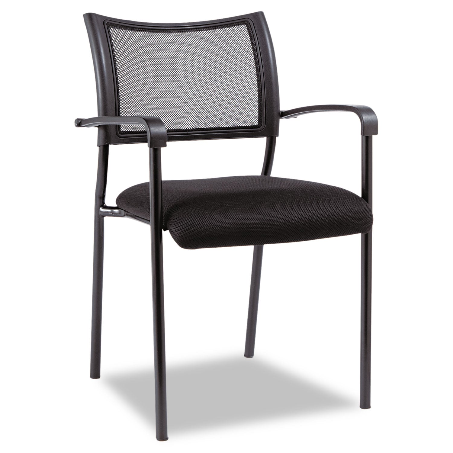 Alera Eikon Series Stacking Mesh Guest Chair, 20.86" x 24.01" x 33.07", Black Seat, Black Back, Black Base, 2/Carton - 