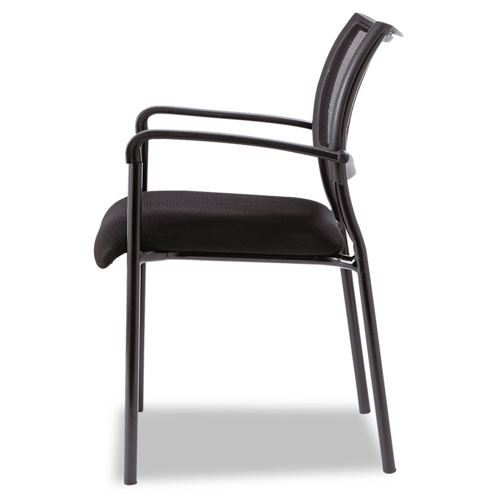 Alera Eikon Series Stacking Mesh Guest Chair, 20.86" x 24.01" x 33.07", Black Seat, Black Back, Black Base, 2/Carton - 