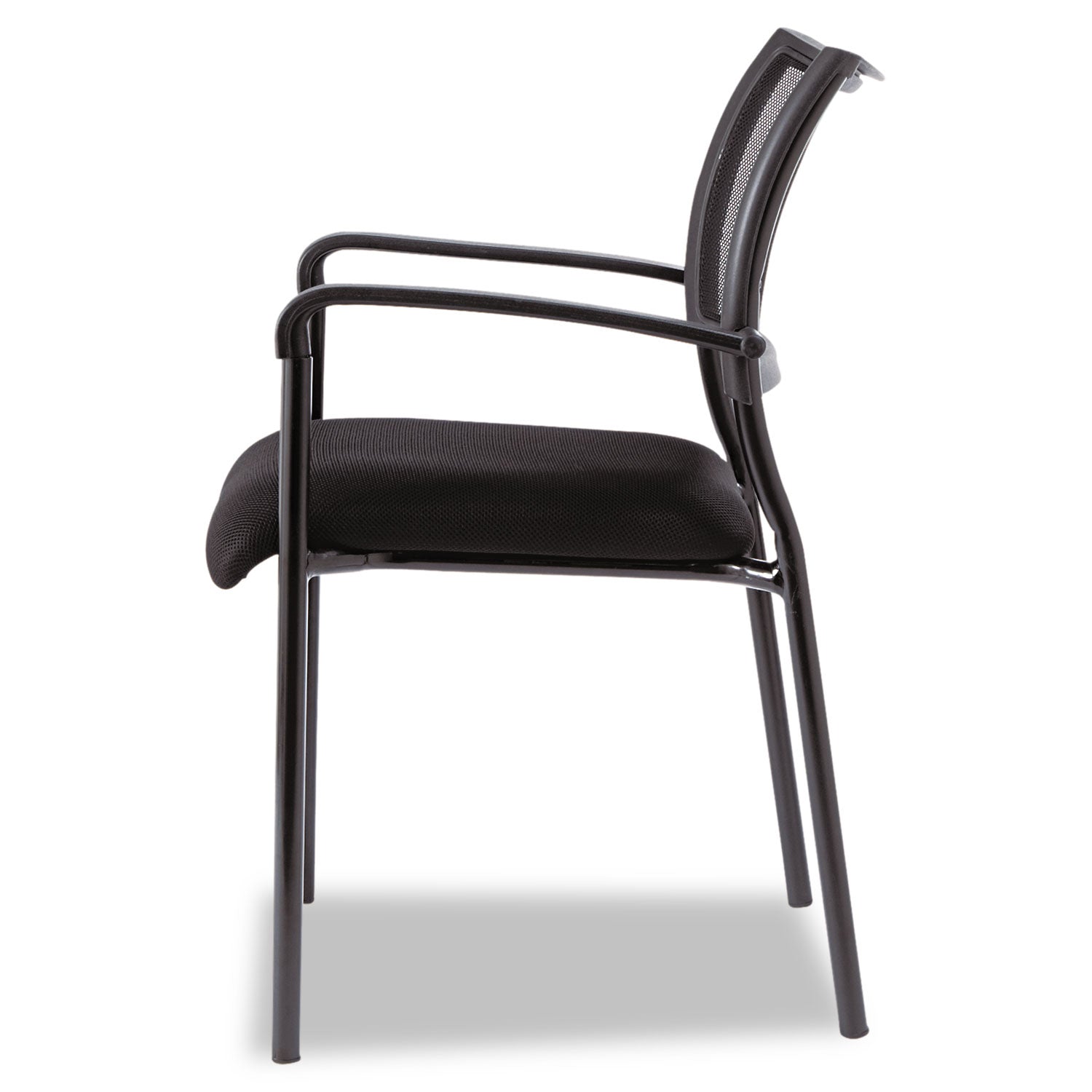 Alera Eikon Series Stacking Mesh Guest Chair, 20.86" x 24.01" x 33.07", Black Seat, Black Back, Black Base, 2/Carton - 