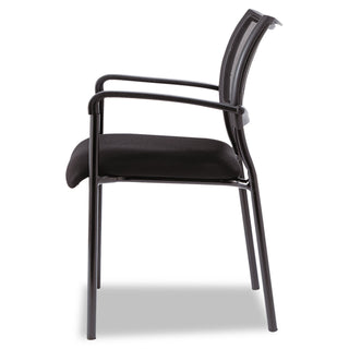Alera Eikon Series Stacking Mesh Guest Chair, 20.86" x 24.01" x 33.07", Black Seat, Black Back, Black Base, 2/Carton - 