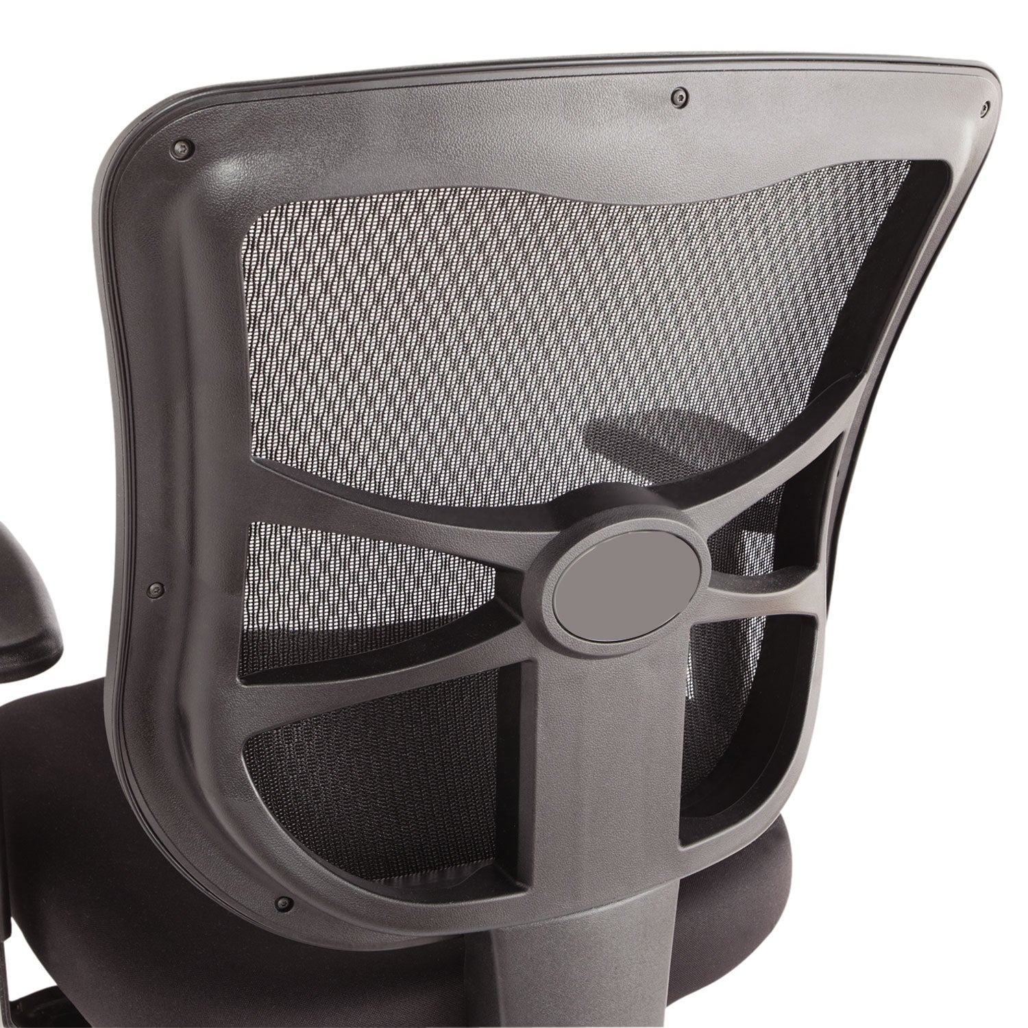 Alera Elusion Series Mesh Mid-Back Multifunction Chair, Prem Fabric, Supports Up to 275 lb, 17.7" to 21.4" Seat Height, Black - 