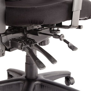 Alera Elusion Series Mesh Mid-Back Multifunction Chair, Prem Fabric, Supports Up to 275 lb, 17.7" to 21.4" Seat Height, Black