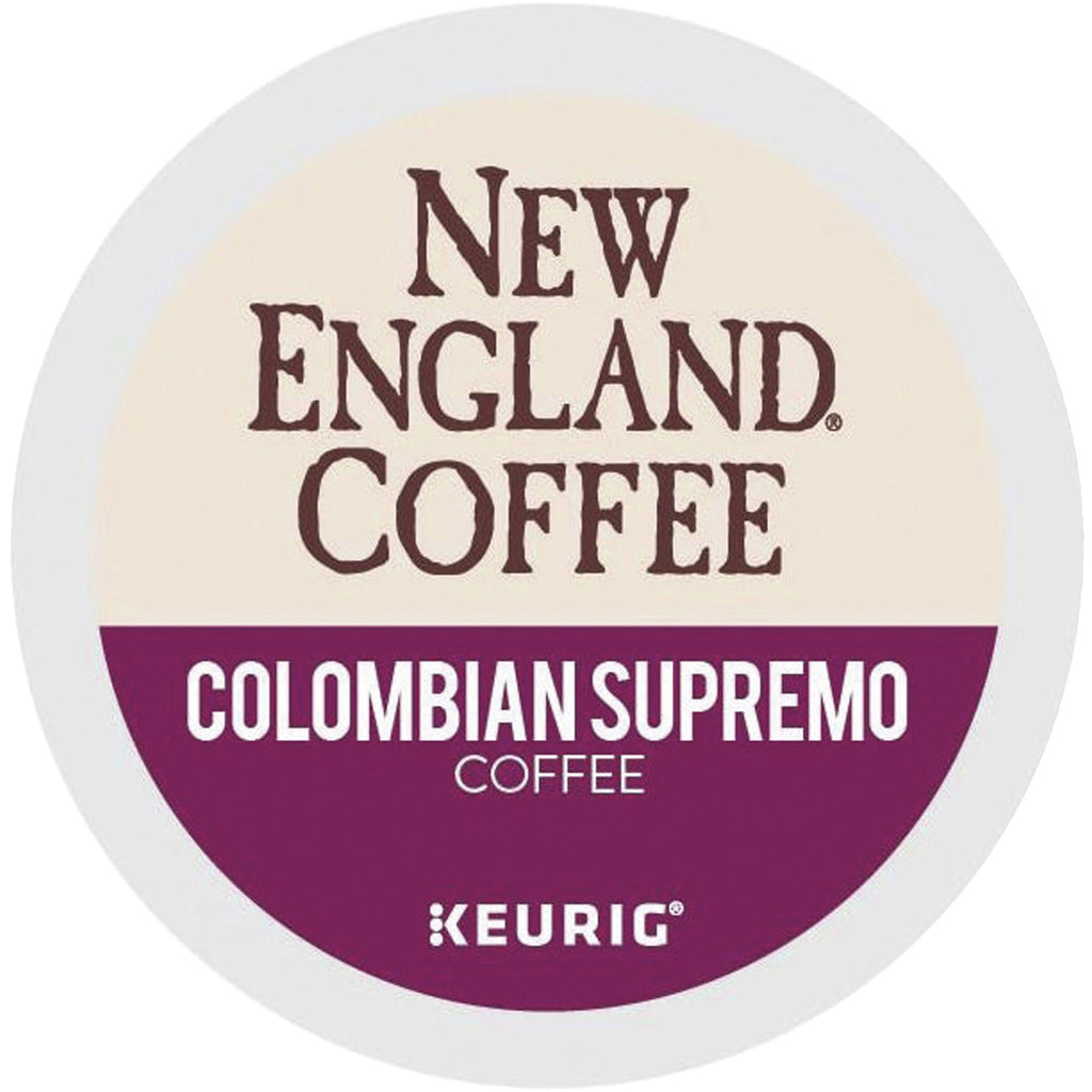 New England Coffee K-Cup Colombian Supremo Coffee - Medium - 24 / Box - 1