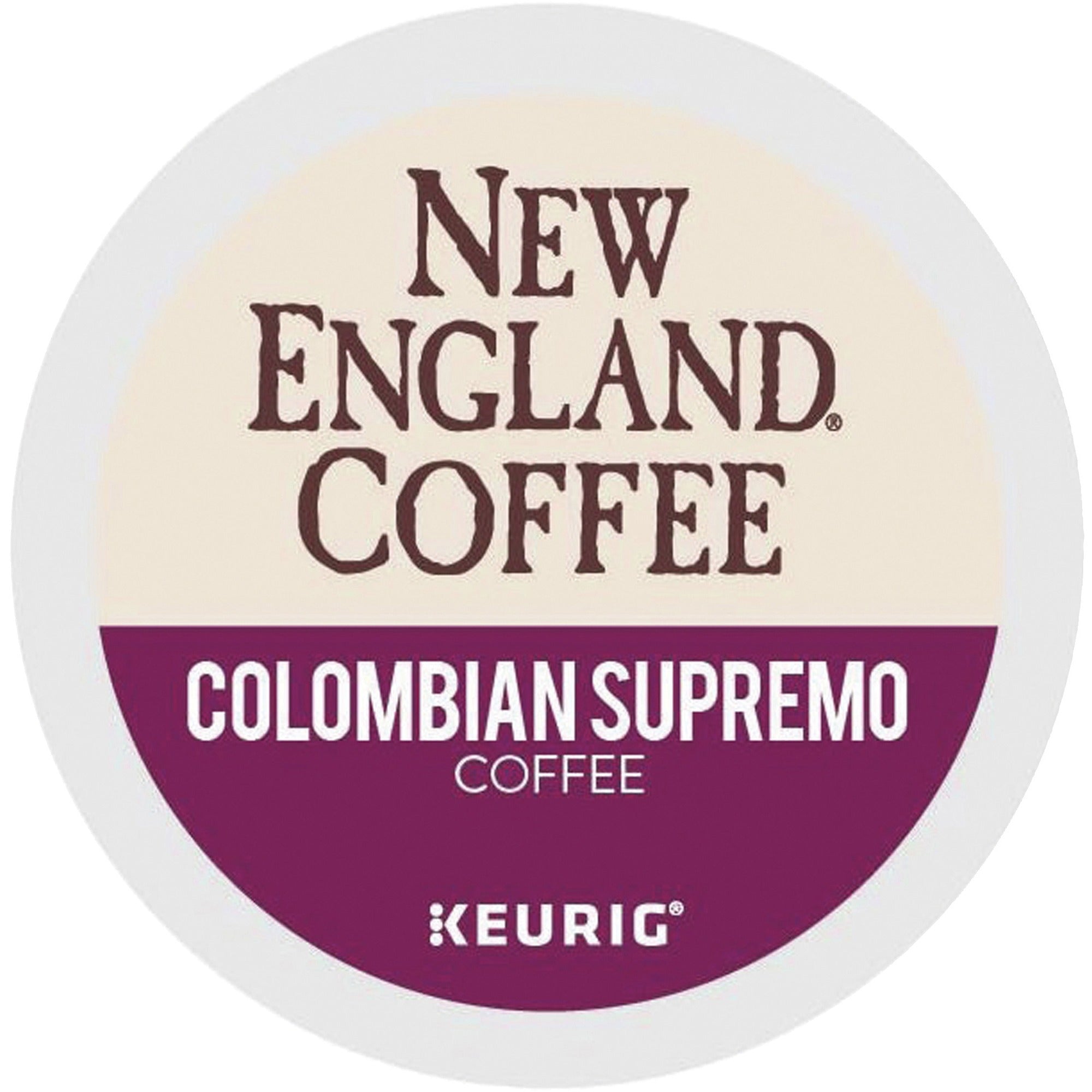New England Coffee K-Cup Colombian Supremo Coffee - Medium - 24 / Box - 1