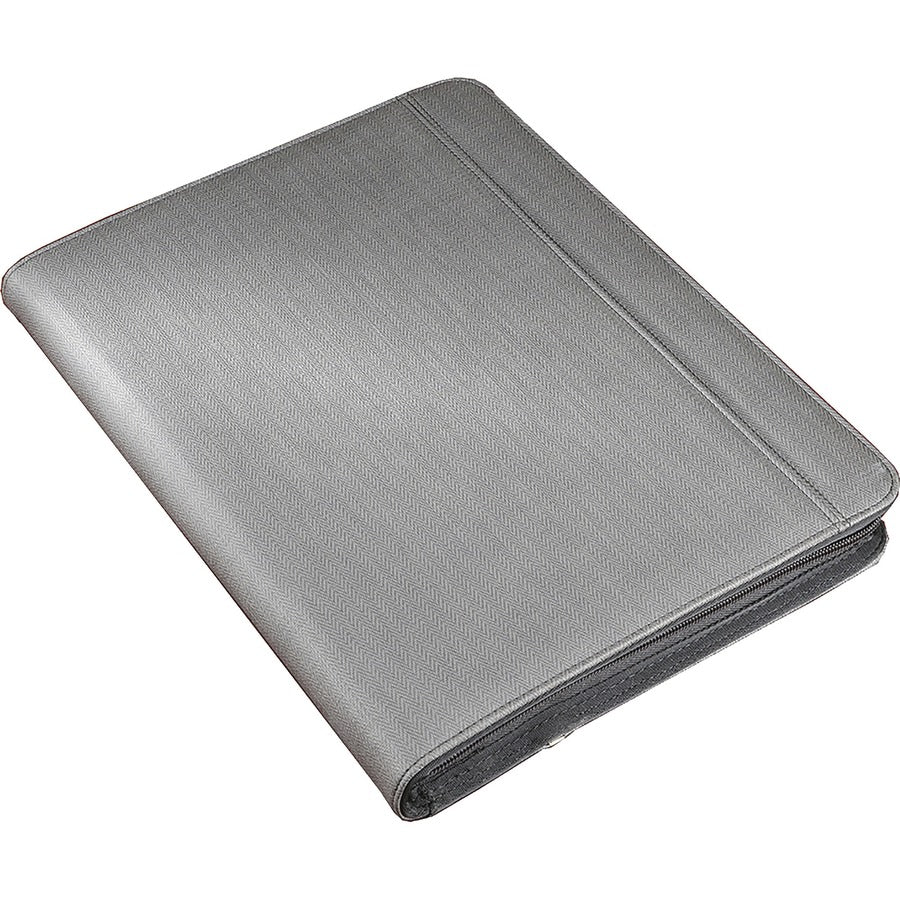 Power Padfolio, Zipper, 10.75 x 1.5 x 13.5, Polyurethane, Gray