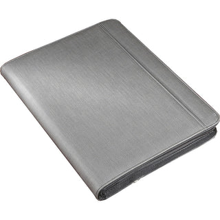 Power Padfolio, Zipper, 10.75 x 1.5 x 13.5, Polyurethane, Gray