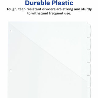 Write and Erase Durable Plastic Dividers with Straight Pocket, 8-Tab, 11.13 x 9.25, White, 1 Set