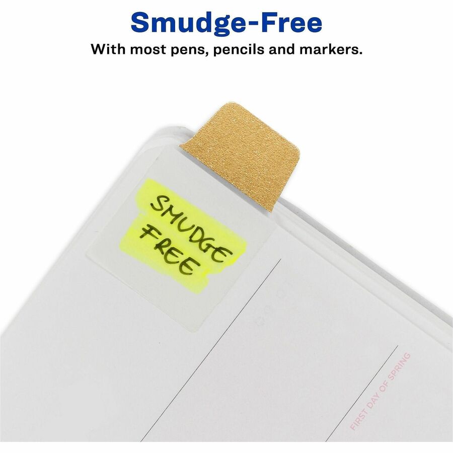 Avery UltraTabs Metallic Color 2-sided Mini Tabs - 40 Tab(s) - 1.50" Tab Height x 1" Tab Width - Clear Film, Gold Paper, Rose Gold, Copper Tab(s) - 40 / Pack