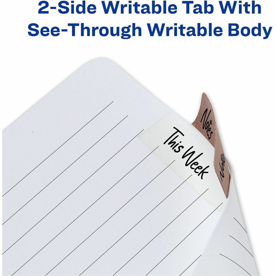 Avery UltraTabs Repositionable Margin Tabs - 24 Tab(s) - 1" Tab Height x 2.50" Tab Width - Clear Film, Gold Paper, Rose Gold, Copper Tab(s) - 24 / Pack