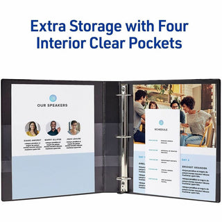 Heavy-Duty View Binder with DuraHinge and One Touch Slant Rings, 3 Rings, 0.5" Capacity, 11 x 8.5, Black