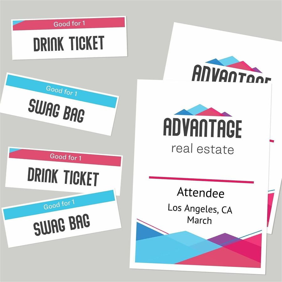 Name Badge Insert Refills, Vertical, 4 1/4 x 6, White, 100/Pack