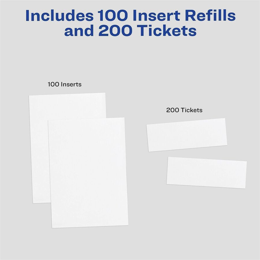 Name Badge Insert Refills, Vertical, 4 1/4 x 6, White, 100/Pack