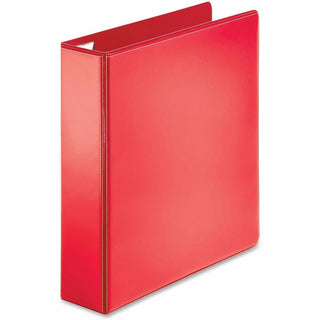 Business Source Red D-ring Binder - 2" Binder Capacity - Letter - 8 1/2" x 11" Sheet Size - D-Ring Fastener(s) - 4 Pocket(s) - Polypropylene - Red - Recycled - Non-stick, Ink-transfer Resistant, Locking Ring - 1 Each