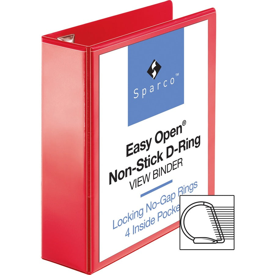 business-source-red-d-ring-binder-3-binder-capacity-letter-8-1-2-x-11-sheet-size-d-ring-fasteners-4-pockets-polypropylene-red-non-stick-ink-transfer-resistant-locking-ring-1-each_bsn26982 - 6