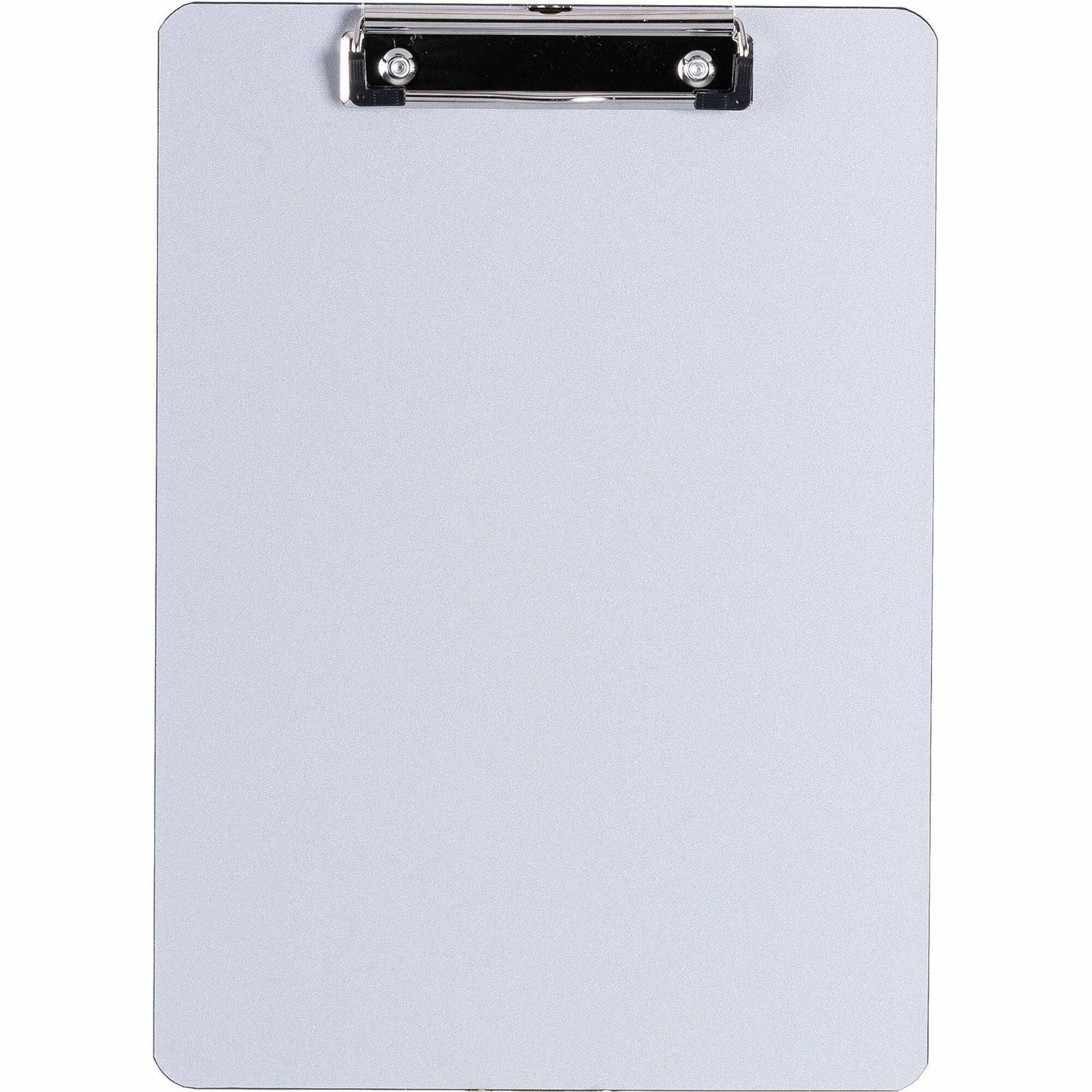 Business Source Aluminum Clipboard - 8 1/2" x 11" - Aluminum - Silver - 1 Each