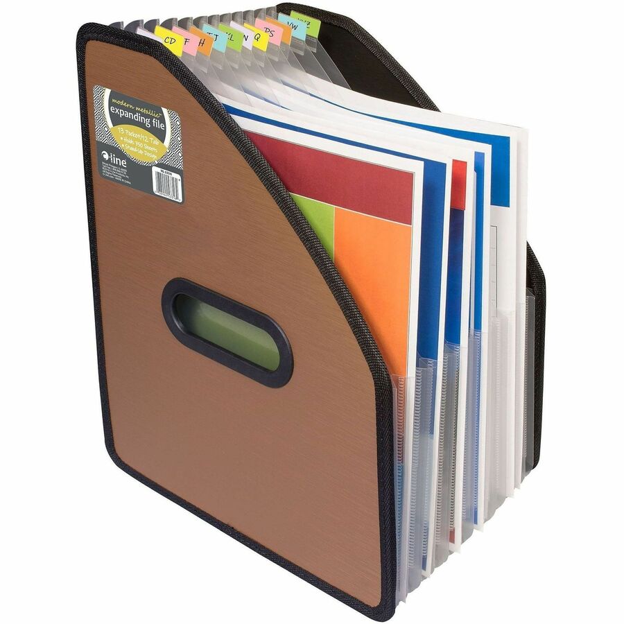 C-Line Letter Expanding File - 8 1/2" x 11" - 13 Pocket(s) - Bronze - 1 Each