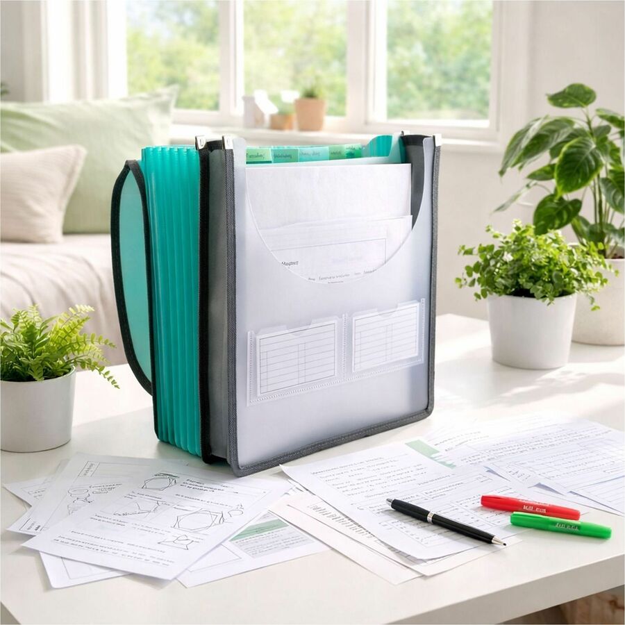 C-Line CLI-58700 Letter Organizer Folder - 8 1/2" x 11" - 400 Sheet Capacity - 7 Front, Internal Pocket(s) - Assorted - 1 Each