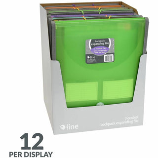 C-Line CLI-58700 Letter Organizer Folder - 8 1/2" x 11" - 400 Sheet Capacity - 7 Front, Internal Pocket(s) - Assorted - 1 Each