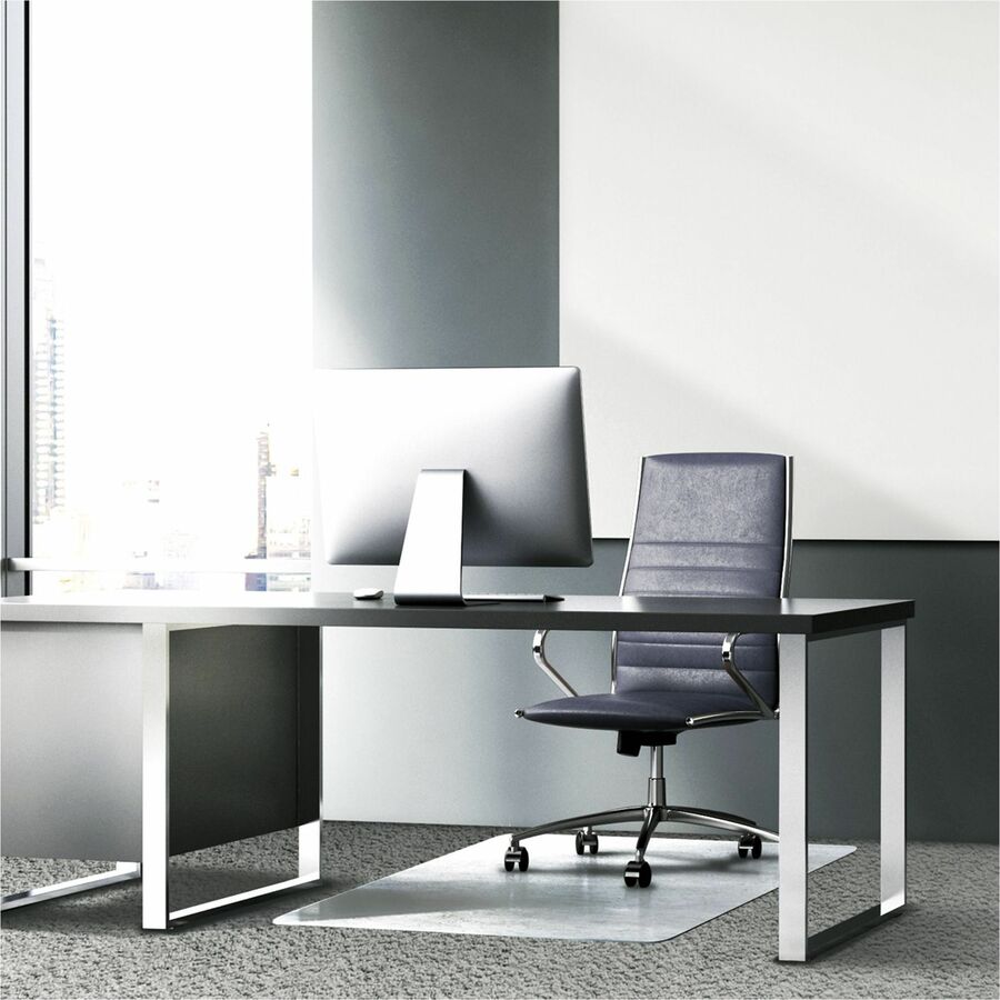 Glaciermat Heavy Duty Glass Chair Mat for Hard Floors & Carpets - 48" x 60" - Crystal Clear Rectangular Glass Chair Mat For Hard Floor and All Carpet Piles - 60" L x 48" W x 0.2" D