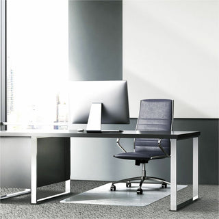 Glaciermat Heavy Duty Glass Chair Mat for Hard Floors & Carpets - 48" x 60" - Crystal Clear Rectangular Glass Chair Mat For Hard Floor and All Carpet Piles - 60" L x 48" W x 0.2" D