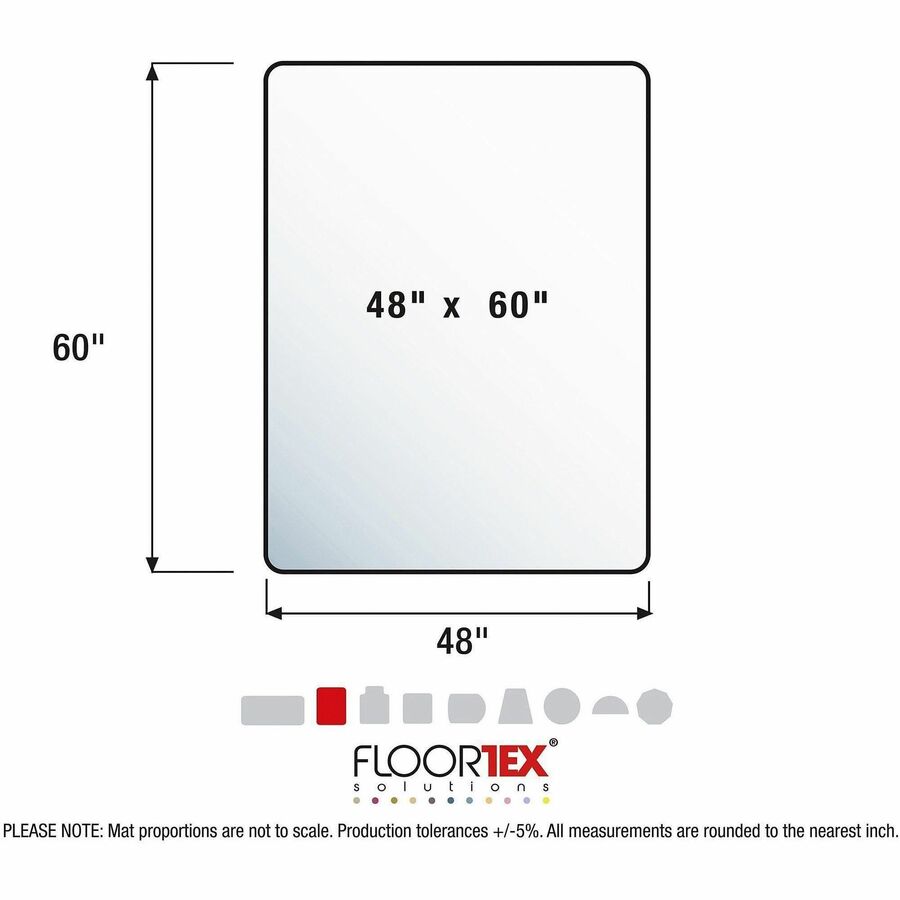 Glaciermat Heavy Duty Glass Chair Mat for Hard Floors & Carpets - 48" x 60" - Crystal Clear Rectangular Glass Chair Mat For Hard Floor and All Carpet Piles - 60" L x 48" W x 0.2" D