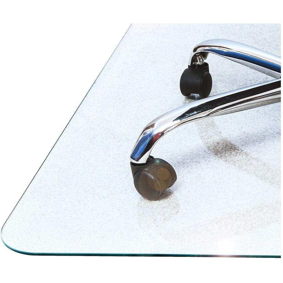 Glaciermat Heavy Duty Glass Chair Mat for Hard Floors & Carpets - 48" x 60" - Crystal Clear Rectangular Glass Chair Mat For Hard Floor and All Carpet Piles - 60" L x 48" W x 0.2" D