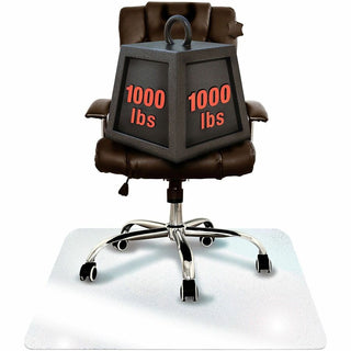 Glaciermat Heavy Duty Glass Chair Mat for Hard Floors & Carpets - 48" x 60" - Crystal Clear Rectangular Glass Chair Mat For Hard Floor and All Carpet Piles - 60" L x 48" W x 0.2" D