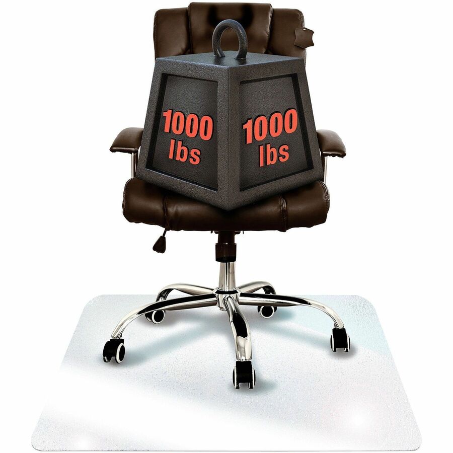 Glaciermat Heavy Duty Glass Chair Mat for Hard Floors & Carpets - 48" x 60" - Crystal Clear Rectangular Glass Chair Mat For Hard Floor and All Carpet Piles - 60" L x 48" W x 0.2" D