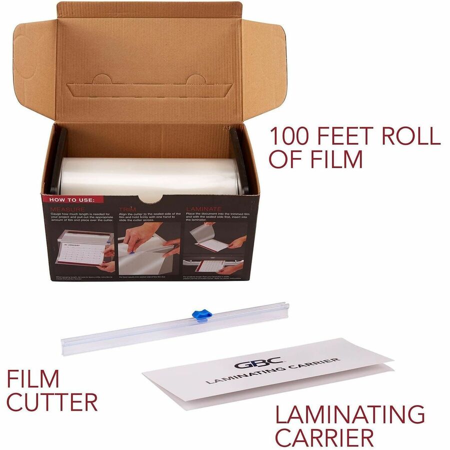 GBC Select-A-Size Thermal Lamination Film - Sheet Size Supported: 0.12" Thickness - Laminating Pouch/Sheet Size: 9" Width x 100 ft Length - for ID Badge - Clear - 1 / Roll