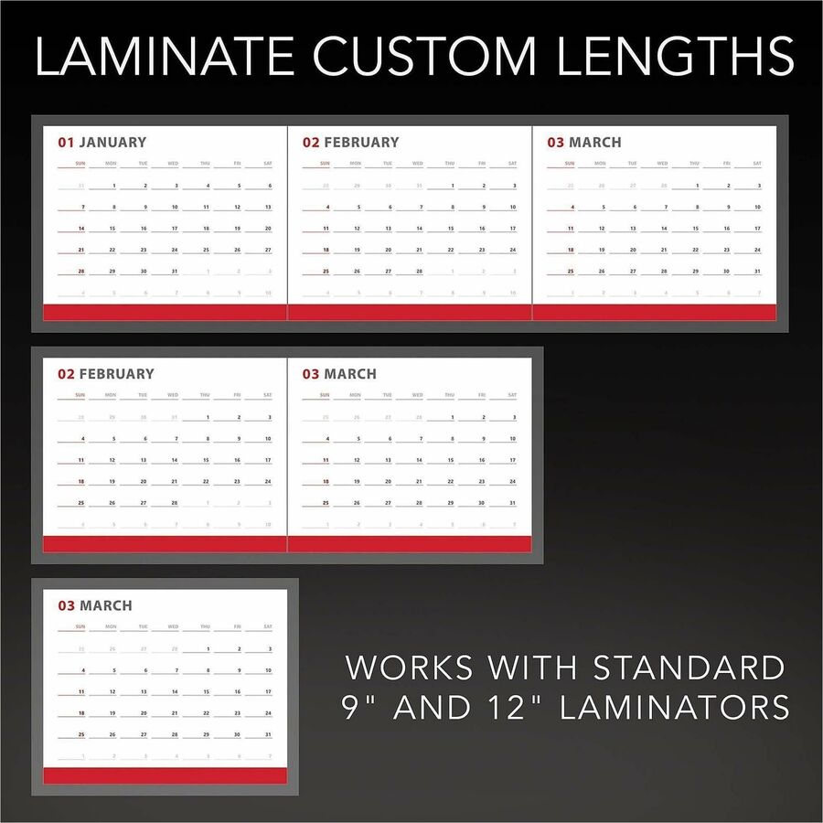 GBC Select-A-Size Thermal Lamination Film - Sheet Size Supported: 0.12" Thickness - Laminating Pouch/Sheet Size: 9" Width x 100 ft Length - for ID Badge - Clear - 1 / Roll