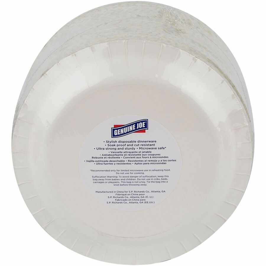 Genuine Joe 9" Printed Paper Plates - Disposable - Assorted - 125 / Pack