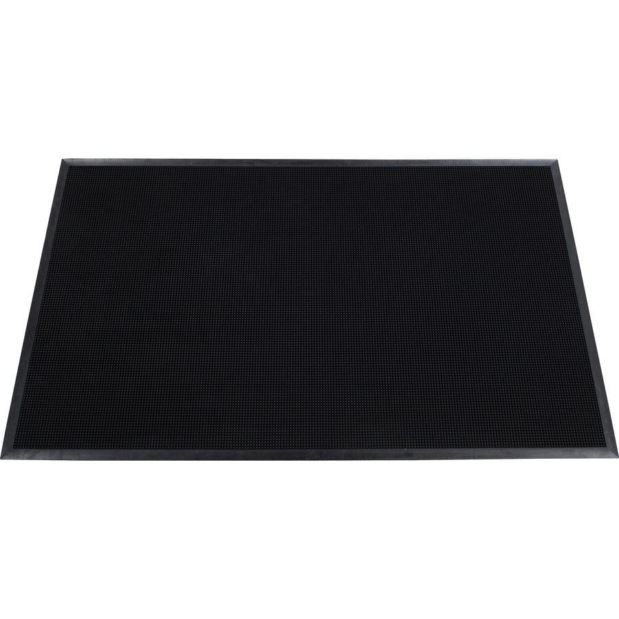 Genuine Joe Brush Tip Scraper Mat - Indoor, Outdoor - 60" Length x 36" Width x 0.400" Thickness - Rectangular - Rubber - Black - 1Each