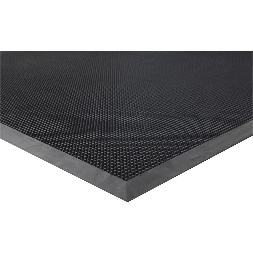 Genuine Joe Brush Tip Scraper Mat - Indoor, Outdoor - 60" Length x 36" Width x 0.400" Thickness - Rectangular - Rubber - Black - 1Each