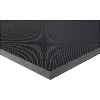 Genuine Joe Brush Tip Scraper Mat - Indoor, Outdoor - 60" Length x 36" Width x 0.400" Thickness - Rectangular - Rubber - Black - 1Each