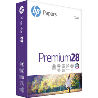 HP Papers Premium28 Laser Paper - Bright White - 100 Brightness - Letter - 8 1/2" x 11" - 28 lb Basis Weight - 320 g/m2 Grammage - Smooth - 500 / Ream - Uncoated, ColorLok Technology, Heavyweight - Bright White