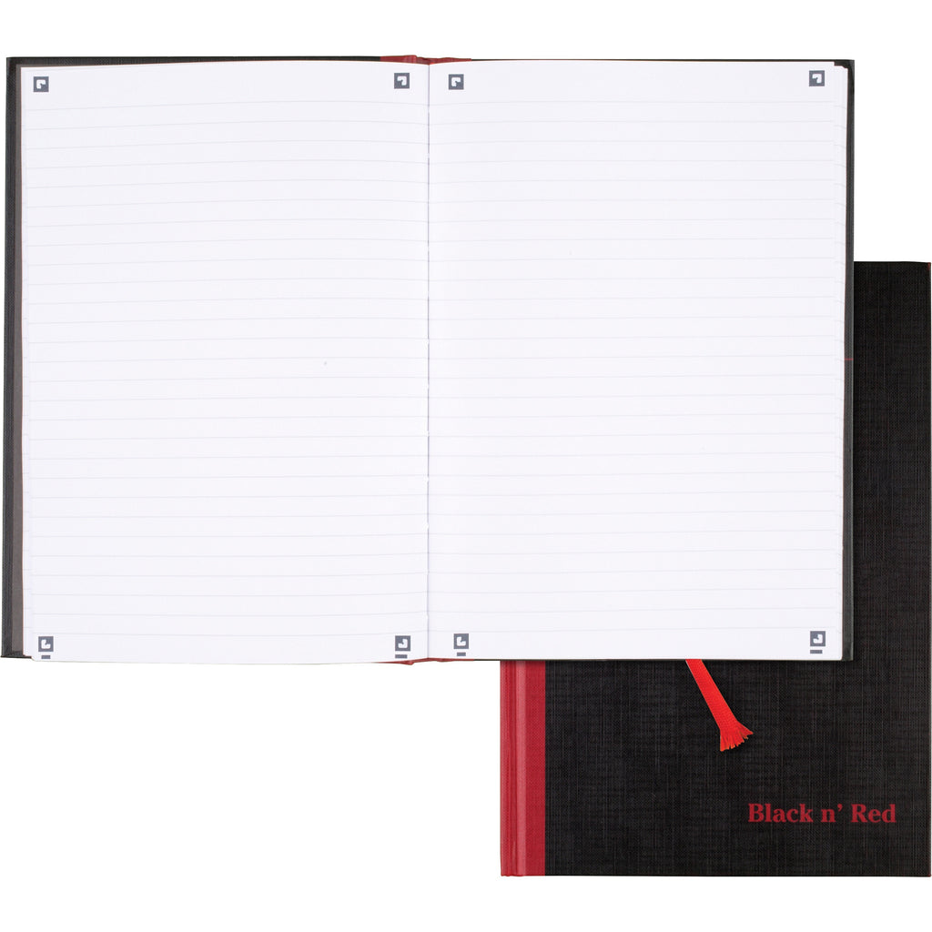 Hardcover Casebound Notebooks, SCRIBZEE Compatible, 1-Subject, Wide/Legal Rule, Black Cover, (96) 9.75 x 6.75 Sheets