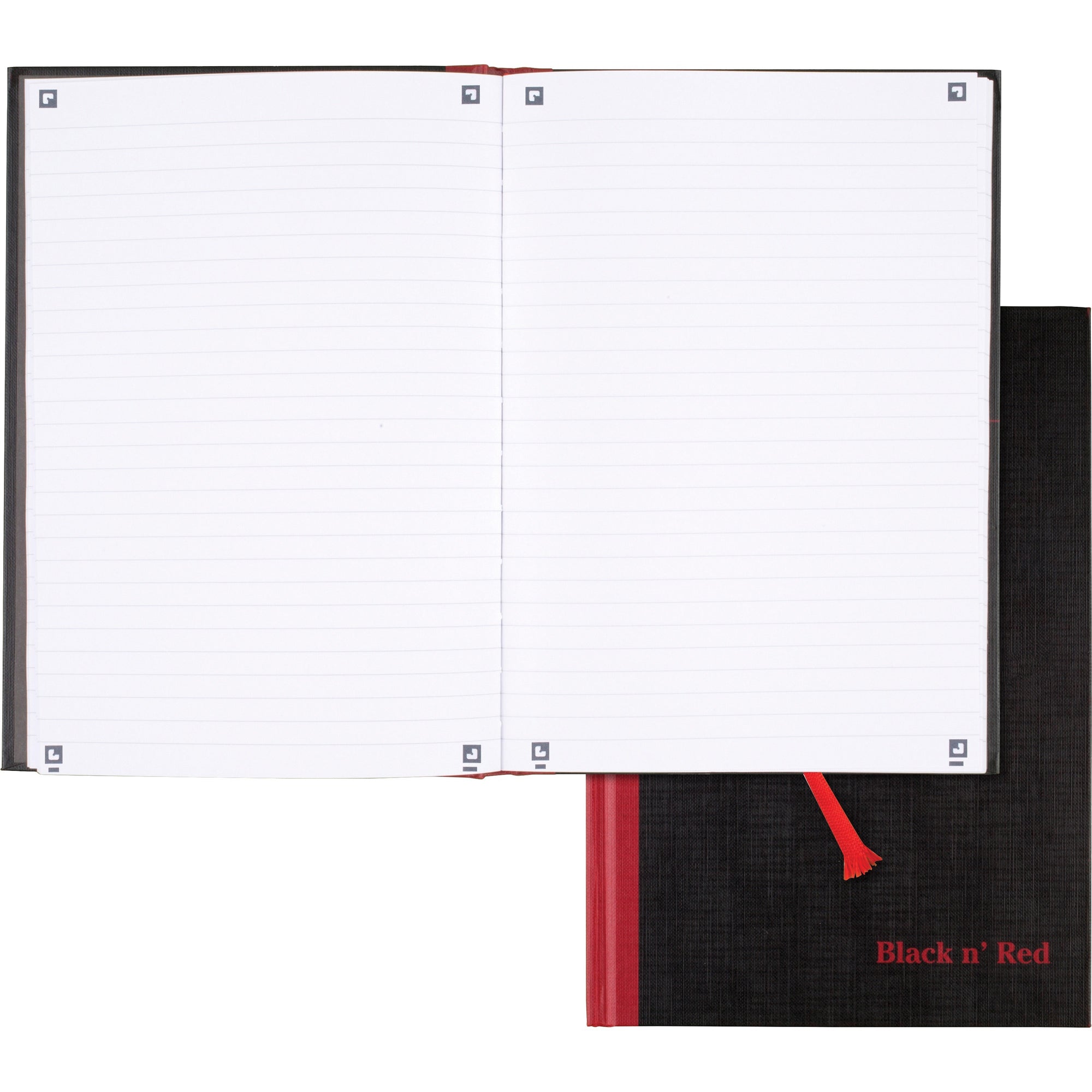Hardcover Casebound Notebooks, SCRIBZEE Compatible, 1-Subject, Wide/Legal Rule, Black Cover, (96) 9.75 x 6.75 Sheets