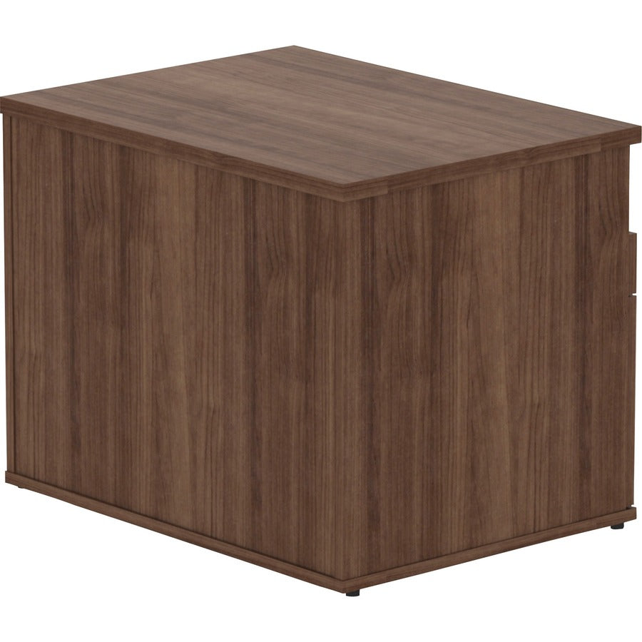 Lorell Relevance Series 2-Drawer File Cabinet Credenza w/Open Shelf - 29.5" x 22"23.1" - 2 x File, Storage Drawer(s) - Finish: Walnut Laminate