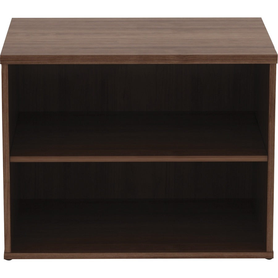 Lorell Relevance Series Storage Cabinet Credenza w/No Doors - 29.5" x 22"23.1" - Finish: Walnut Laminate