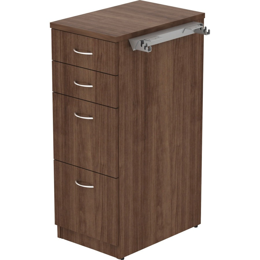 Lorell Relevance Series 4-Drawer File Cabinet - 15.5" x 23.6"40.4" - 4 x File, Box Drawer(s) - Material: Laminate - Finish: Walnut