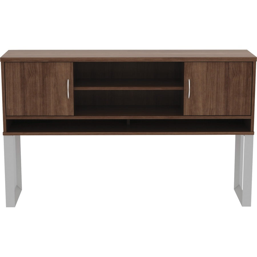 Lorell Relevance Series Freestanding Hutch - 59" x 15"36" - 3 Shelve(s) - Finish: Walnut Laminate