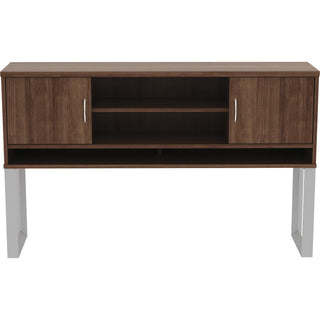 Lorell Relevance Series Freestanding Hutch - 59" x 15"36" - 3 Shelve(s) - Finish: Walnut Laminate