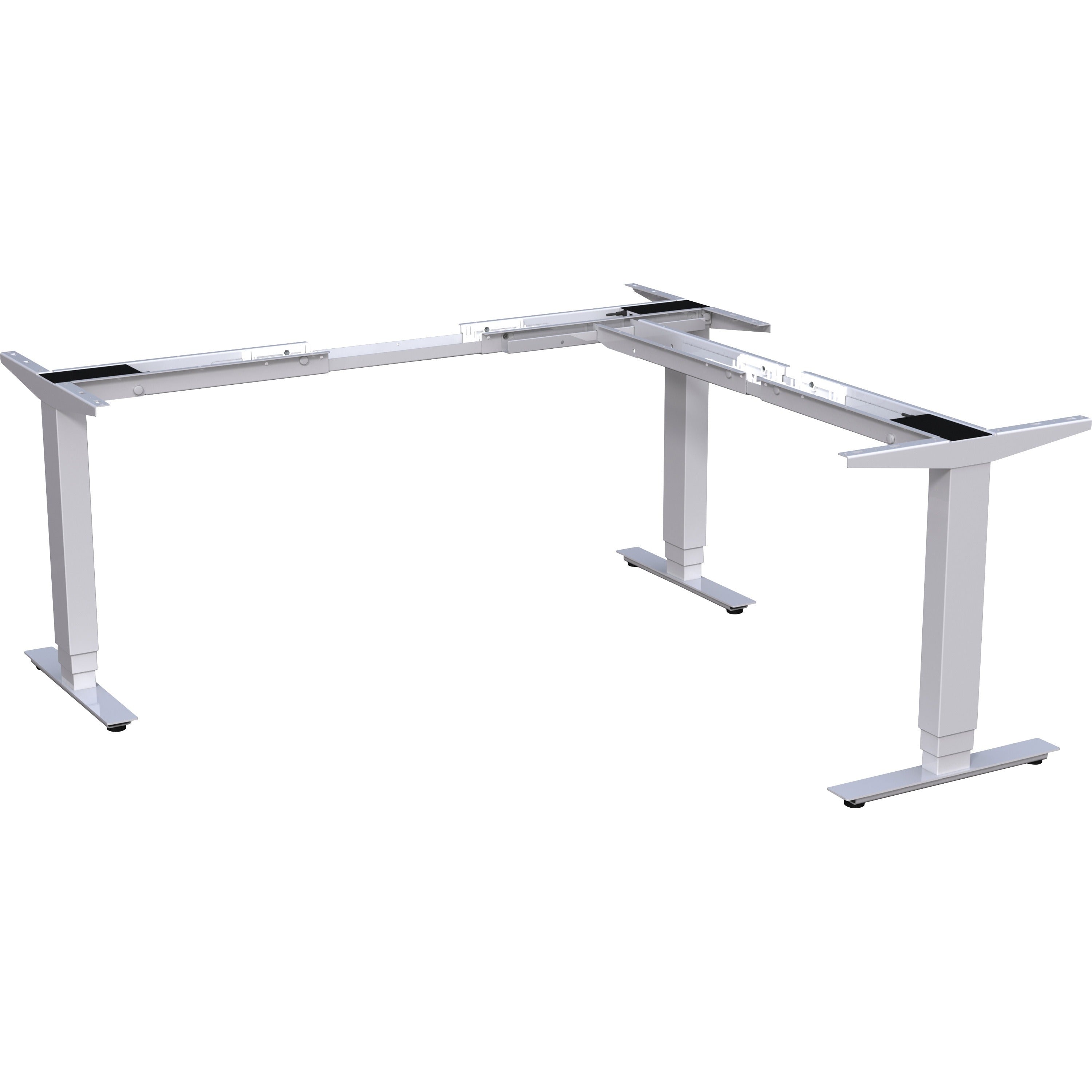 lorell-quadro-workstation-sit-to-stand-3-leg-base-silver-three-leg-base-3-legs-24-to-50-adjustment-50-height-assembly-required-1-each_llr25949 - 1