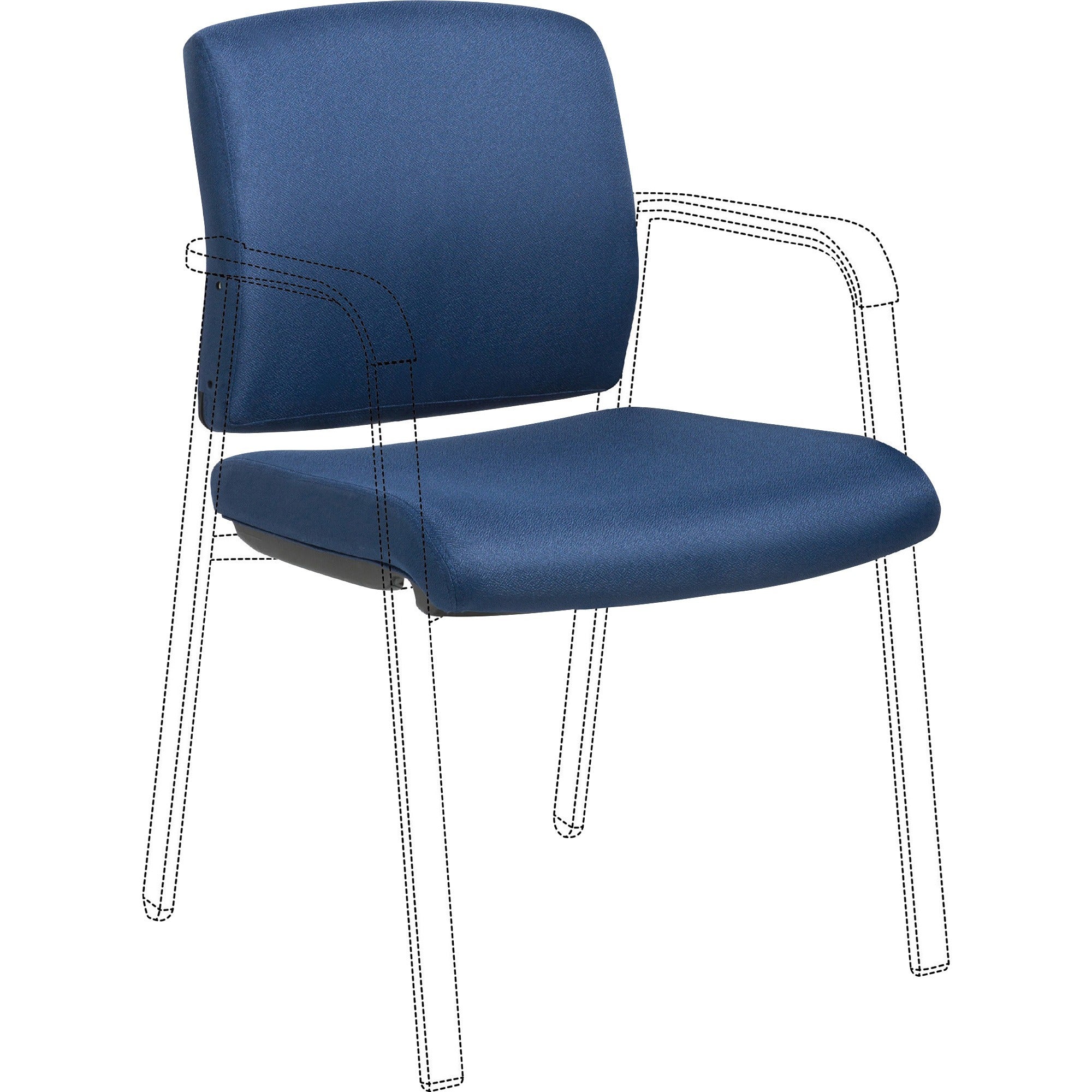 Lorell Stackable Chair Upholstered Back/Seat Kit - Navy - 1 Each - 1
