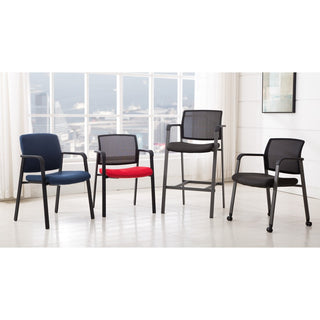 Lorell Stackable Chair Upholstered Back/Seat Kit - Navy - 1 Each