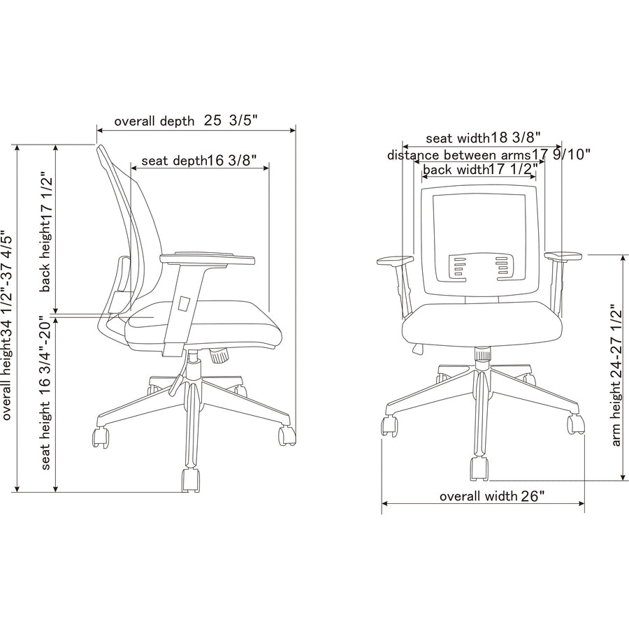 lorell-soho-mesh-mid-back-task-chair-black-fabric-seat-black-mesh-back-mid-back-5-star-base-armrest-1-each_llr41842 - 4