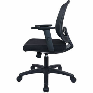 Lorell SOHO Mesh Mid-back Task Chair - Black Fabric Seat - Black Mesh Back - Mid Back - 5-star Base - Armrest - 1 Each