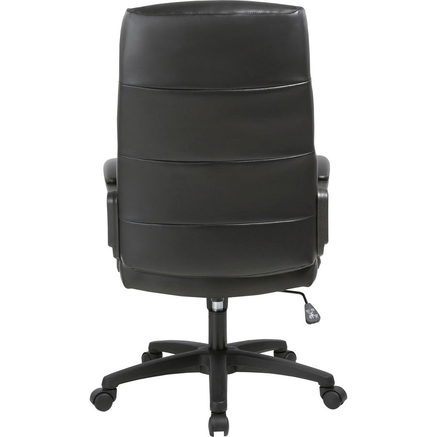 SOHO SOHO High-back Executive Chair - Black Bonded Leather Seat - Black Bonded Leather Back - High Back - 5-star Base - 1 Each
